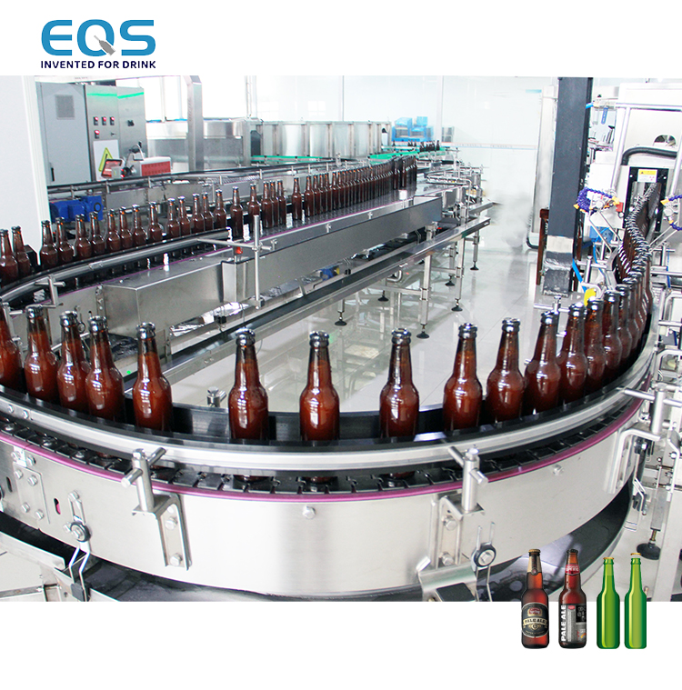 Línea automática de botellas de vidrio para elaboración de cerveza, máquinas de llenado de cerveza para línea de maquinaria de producción