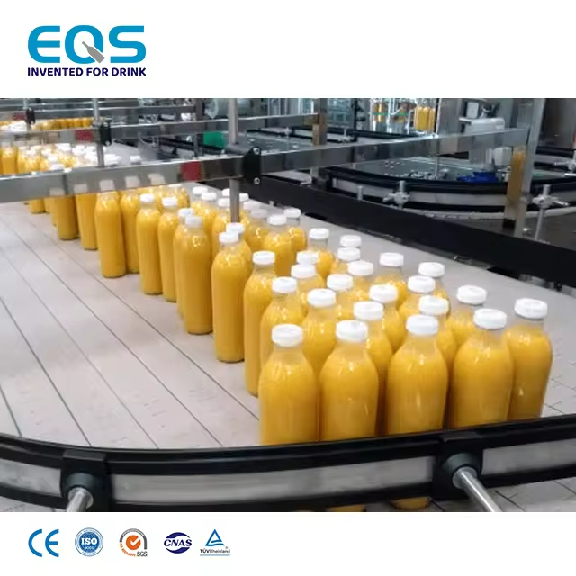 Máquina taponadora de llenado de jugo de manzana automatizada para botella de jugo para cadena de producción de bebidas